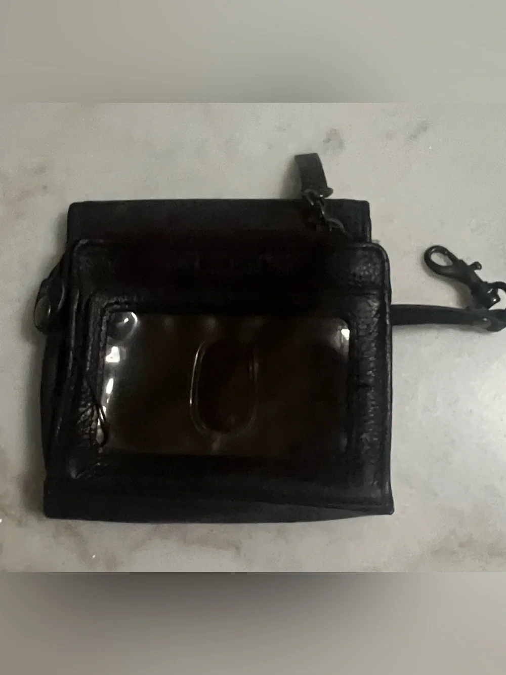 Fossil Genuine Leather Dark Brown Fold Wallet Zipper Coin Purse ID Wallet